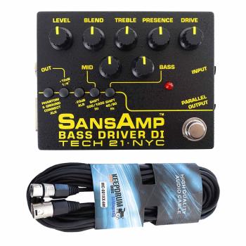 Tech21 SansAmp Bass Driver DI V2 Preamp Pedal mit XLR-Kabel