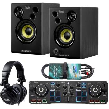 Hercules DJ Starter Kit DJ-Controller Set mit Kabel
