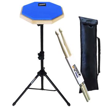 keepdrum DP-BL8 Practice Pad Blau mit Stativ und Sticks