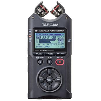 Tascam DR-40X Stereo Audio-Recorder mit Windschutz