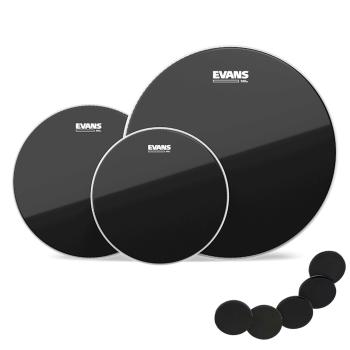 Evans ETP-CHR-F Black Chrome Tompack Fusion 10-12-14 mit Damper Pads