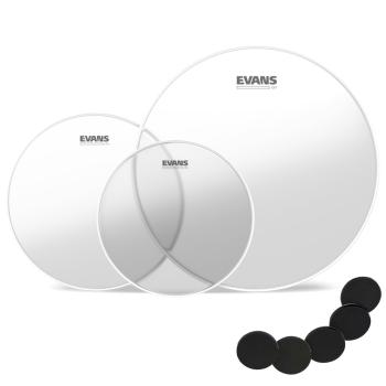 Evans ETP-G1CLR-S Clear 12-13-16 Zoll mit keepdrum KDP Damper Pads Set