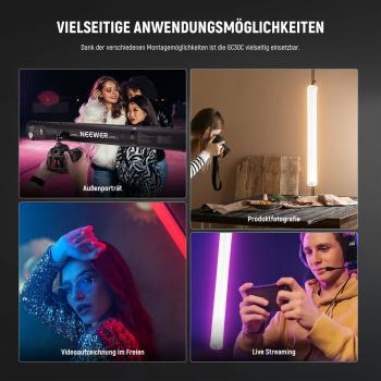 Neewer Stablicht GC30C aufblasbare LED-Stableuchte mit Netzteil