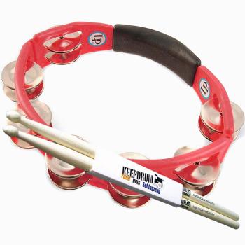 LP Latin Percussion LP151 Cyclops Tambourine mit  Schlagzeugstöcke
