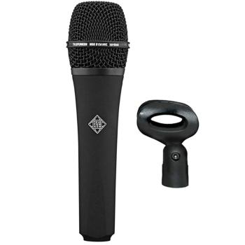 Telefunken Mikrofon M80 schwarz mit Mikrofonständer gerade