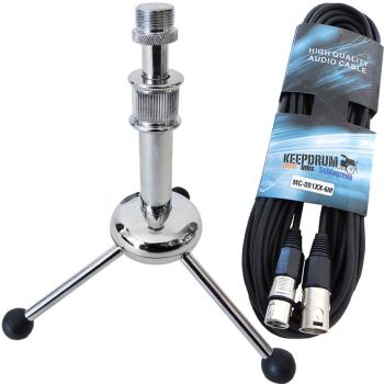 keepdrum MS055 Mikrofonstativ mit Mikrofonkabel