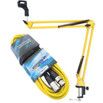 keepdrum NB35 YW Gelenkarm mit Mikrofonkabel Gelb