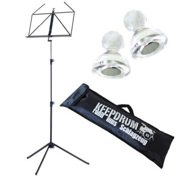 K&M 100-1 Notenständer schwarz mit Tasche und Magnete