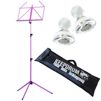 K&M 100-1 Flieder Notenständer mit Tasche mit 2 Magnete