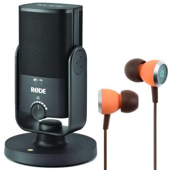 Rode NT-USB MINI USB-Mikrofon mit Audiofly Ohrhörer