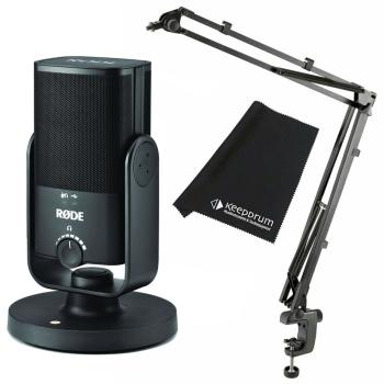 Rode NT-USB Mini mit K&M Mikrofonarm mit Tuch