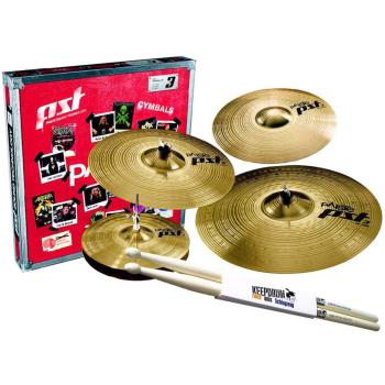 Paiste PST3 Beckenset 14-16-20 mit 14Cr und Sticks
