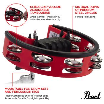 Pearl PTM-50 BHR Tambourine mit Halterung