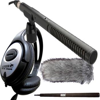 Rode NTG-2 mit Deadcat mit Micro Boompole mit Kopfhörer