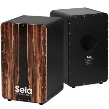 Sela SE089 Cajon Black Dark Nut mit Tasche mit Sitzpad