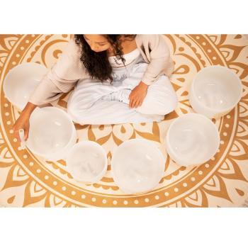 Meinl Sonic Energy Crystal Singing Bowl Solfeggio Set mit Reinigungstuch