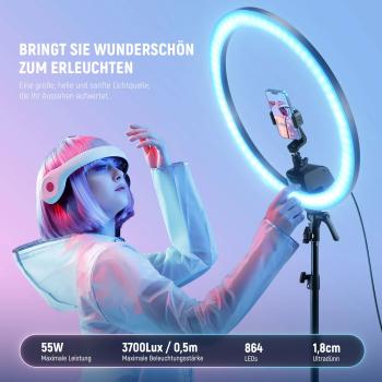 Neewer Ringlicht SRP18C farbige RGB LED-Leuchte mit Tuch