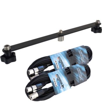 keepdrum STB01 Stereo Bar T-Bar mit 2x Mikrofonkabel