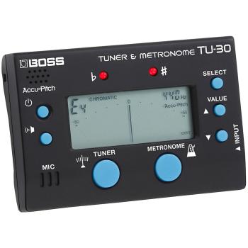 Boss TU-30 Stimmgerät mit Metronom mit Schlagzeugstöcken