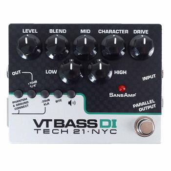 Tech21 SansAmp Character VT Bass DI Preamp Pedal mit Kabel