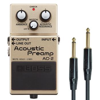 Boss AD-2 Preamp für Akustik-Gitarre mit Kabel