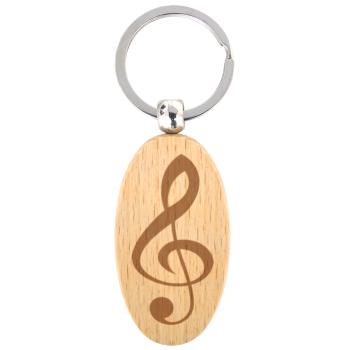 keepdrum Schlüsselanhänger Oval mit Violinschlüssel Motiv