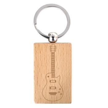 keepdrum Schlüsselanhänger Rechteck mit E-Gitarre Motiv