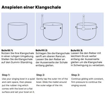 keepdrum Klangschalen-Set OM Pro Schwarz 4-Chakren Set mit Zubehör