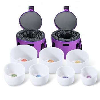 keepdrum Klangschalen-Set Chakra Set Color 6-12 Zoll mit Zubehör