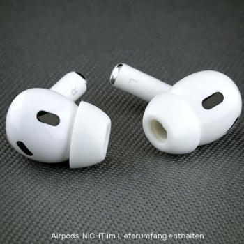 Comply Ohrstöpsel TrueGrip MAX für Airpods Pro 3 Weiss M mit Tuch