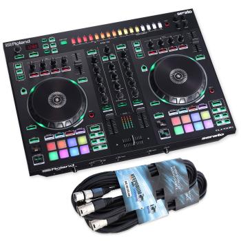 Roland DJ Controller DJ-505 2-Kanal DJ-Pult mit XLR Kabeln