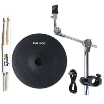 Nux Becken-Set DM8 E-Drum Becken-Pad 12 Zoll mit Drumsticks