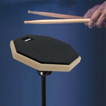 keepdrum Übungspad DP-BK8 schwarz 8 Zoll mit Stativ und Drumsticks 1 Paar