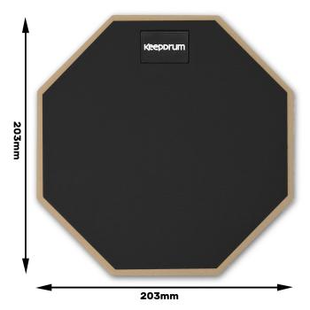 keepdrum Übungspad DP-BK8 schwarz 8 Zoll mit Drumsticks 5BB 1 Paar