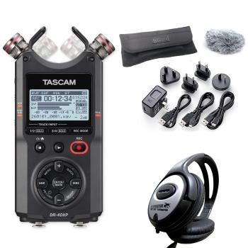 Tascam Audio-Recorder DR-40XP mit Zubehörset und Kopfhörer