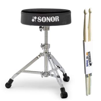 Sonor Schlagzeughocker DT 4000 mit Schlagzeugstöcken