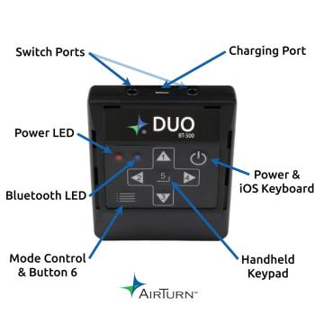 Airturn Bluetooth-Fußschalter Duo 500 mit Netzteil
