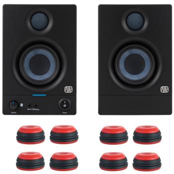Presonus Eris 3.5 BT Lautsprecher 2nd Gen mit Boxen-Füße in rot
