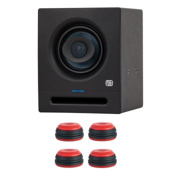 Presonus Studio-Monitor Eris Pro 4 mit Boxenfüße Rot