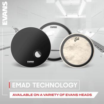 Evans BD22EMAD2 Clear Emad Bassdrum Fell 22