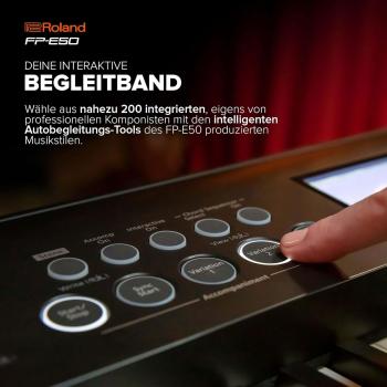 Roland Keyboard FP-E50 Stage Piano mit Keyboard-Stativ