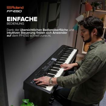 Roland Keyboard FP-E50 Stage Piano mit Kopfhörer