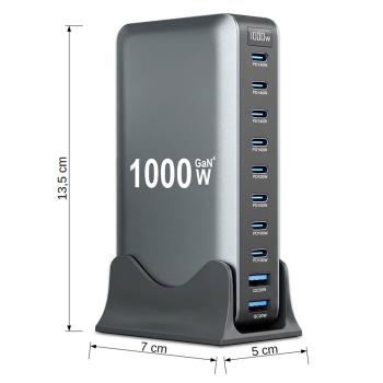 keepdrum USB-Schnell-Ladestation GaN10 10 Anschlüsse