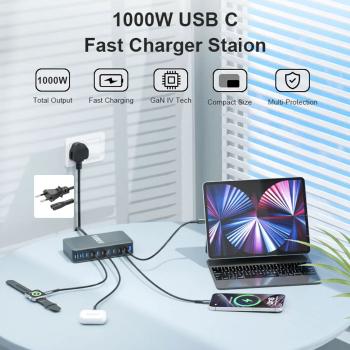 keepdrum USB-Schnell-Ladestation GaN10 10 Anschlüsse