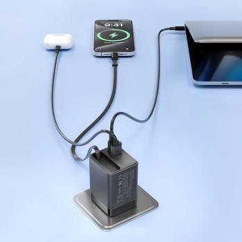 keepdrum USB-Schnell-Ladegerät GaN65 3 Anschlüsse 65 Watt