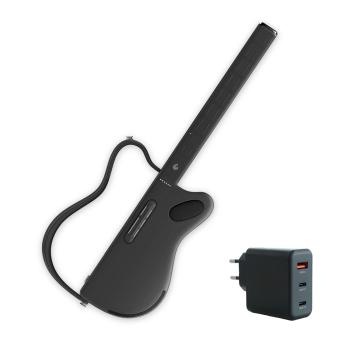Lava Music Gitarre Genie Smart-Gitarre Schwarz mit Ladegerät