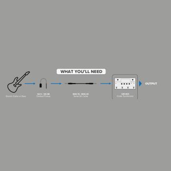 Boss GK-5B Basstonabnehmer für Synthesizer-Effektgeräte mit BGK-15 Serial GK-Kabel und Tuch