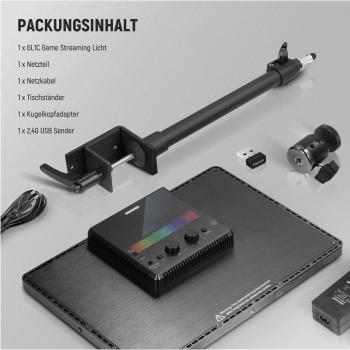 Neewer Streaming-Leuchte GL1C mit Tischhalterung und Tuch