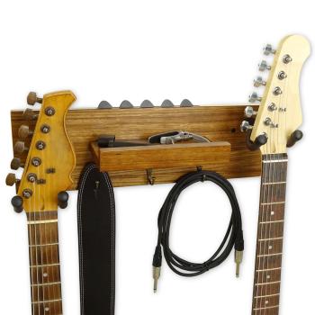 keepdrum Gitarren-Wandhalterung Ebony für 2 Gitarren und Zubehör