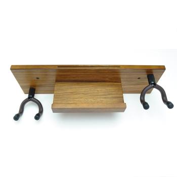 keepdrum Gitarren-Wandhalterung Ebony für 2 Gitarren und Zubehör